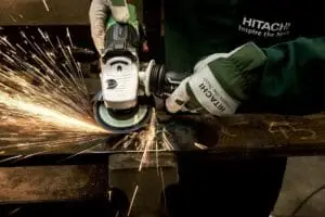 hitachi white black angle grinder